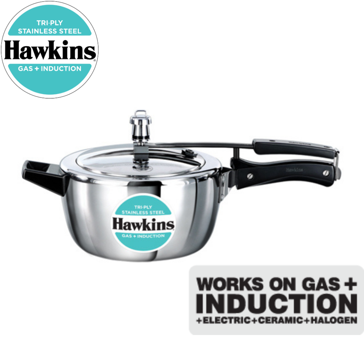 Hawkins TriPly Stainless Steel Pressure Cooker 3.5Litre (HSST35) New