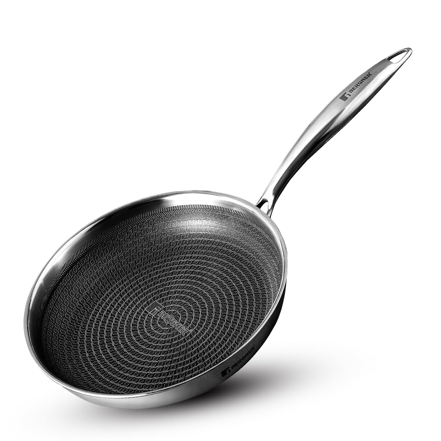 Bergner Hitech TriPly Stainless Steel Frypan | Nonstick Induction Base