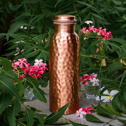 Hammered Pure Copper Water Bottle 950 ML