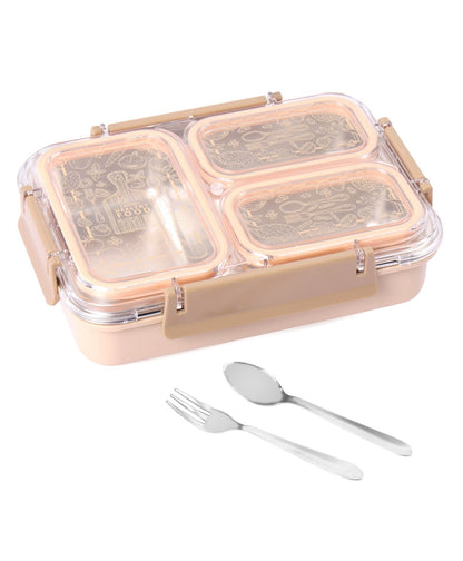 Jaypee Stainless Steel Exteel Tripple Cavity Lunchbox- Peach