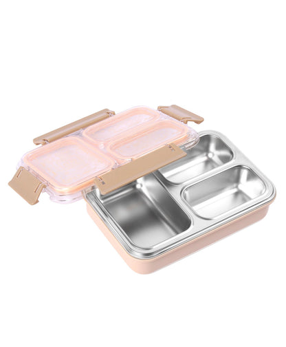 Jaypee Stainless Steel Exteel Tripple Cavity Lunchbox- Peach