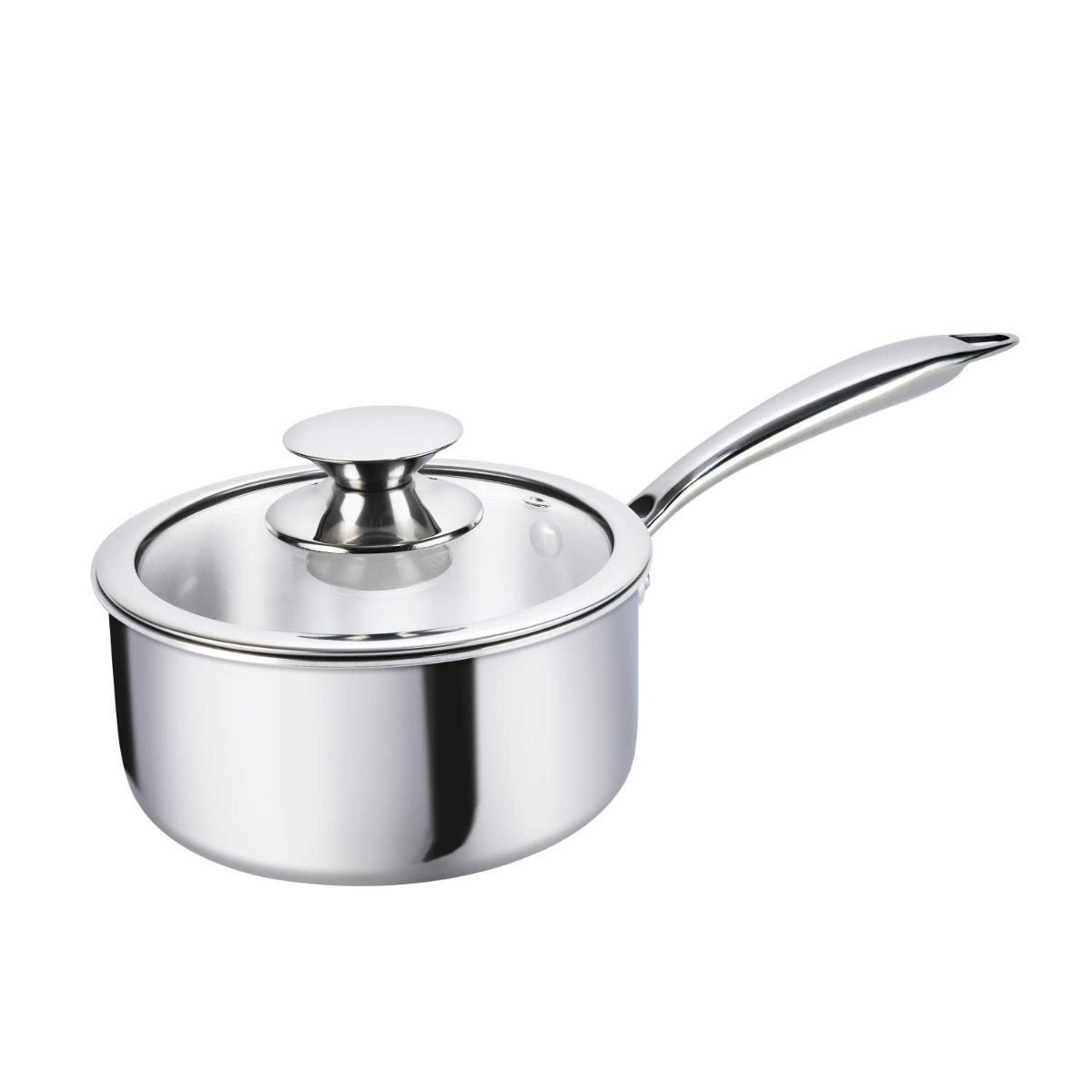 Alda Vitale Triply Stainless Steel Sauce Pan With Glass Lid