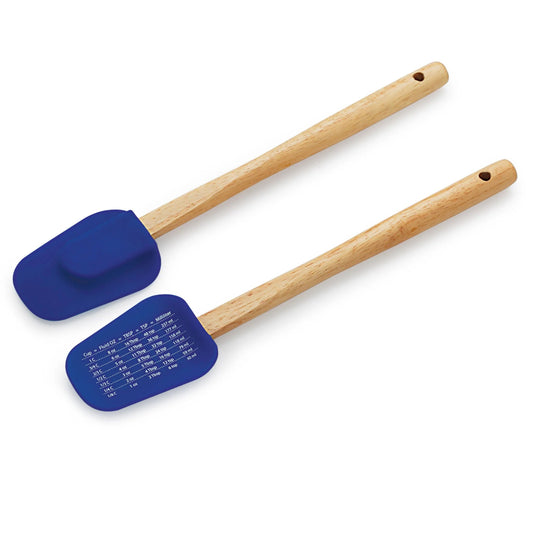 Rena Silicone Cupped Spatula (Wooden Handle) | Total Length 110 mm | Made From Food-Grade Silicone, Long, Strong And Comfortable Slip Free Wooden Handle - 30501