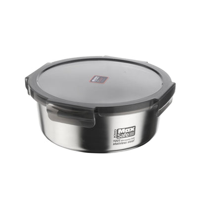 Joyo MaxSafe - India's First 100% Microwave Safe Stainless Steel Leakproof Food Storage Container - 1500ML, Round - 1505