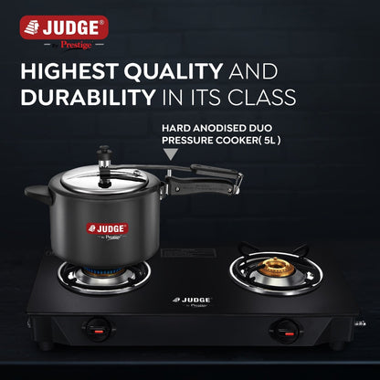 Judge Vista Hard Anodised Inner Lid 5L Pressure Cooker by Prestige | Induction Friendly