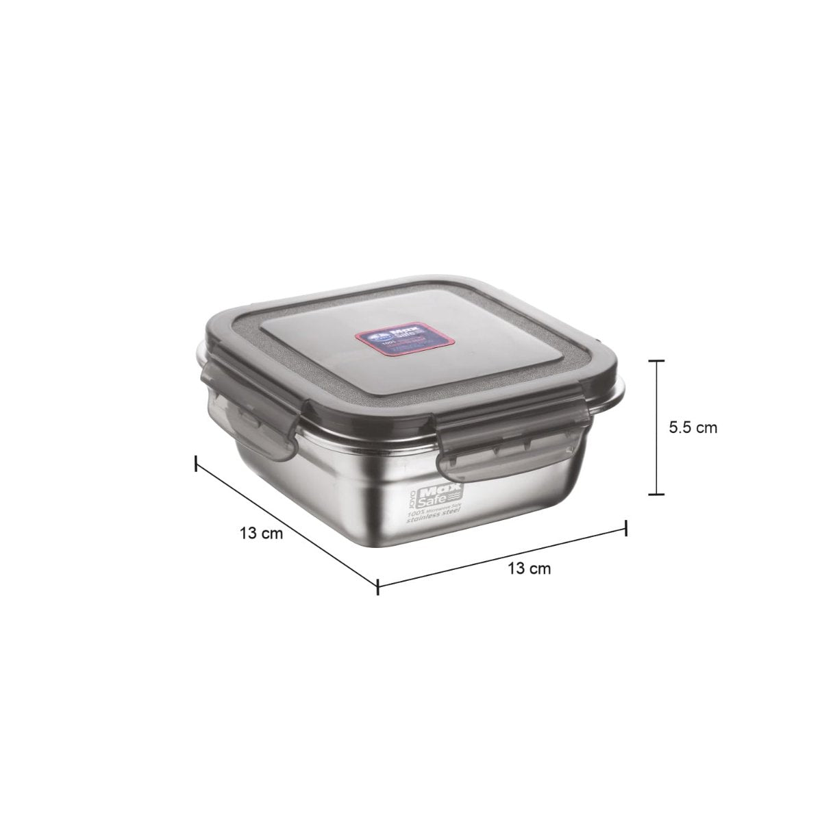 Joyo MaxSafe - India's First 100% Microwave Safe Stainless Steel Leakproof Food Storage Container - 400ML, Square - 3502