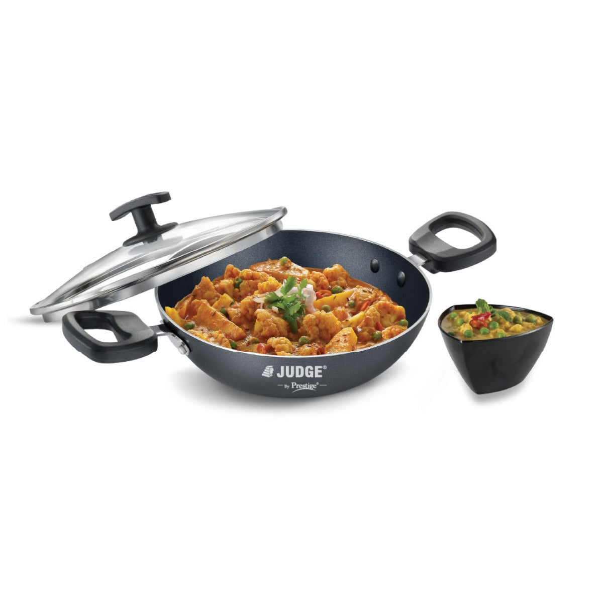 Judge Non Stick Kadhai with Glass Lid (20 cm) by Prestige