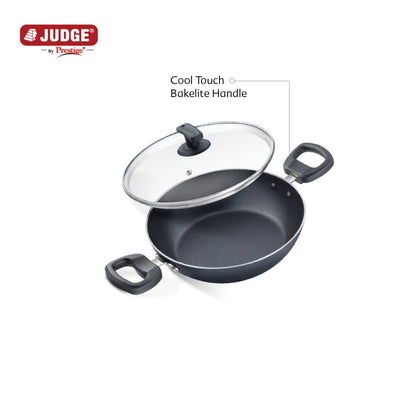 Judge Non Stick Kadhai with Glass Lid (20 cm) by Prestige