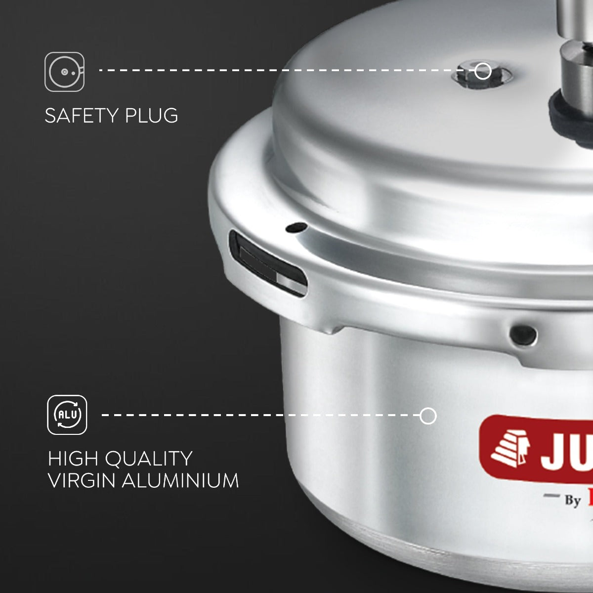 Judge Basics Outer Lid 2L Aluminum Pressure Cooker