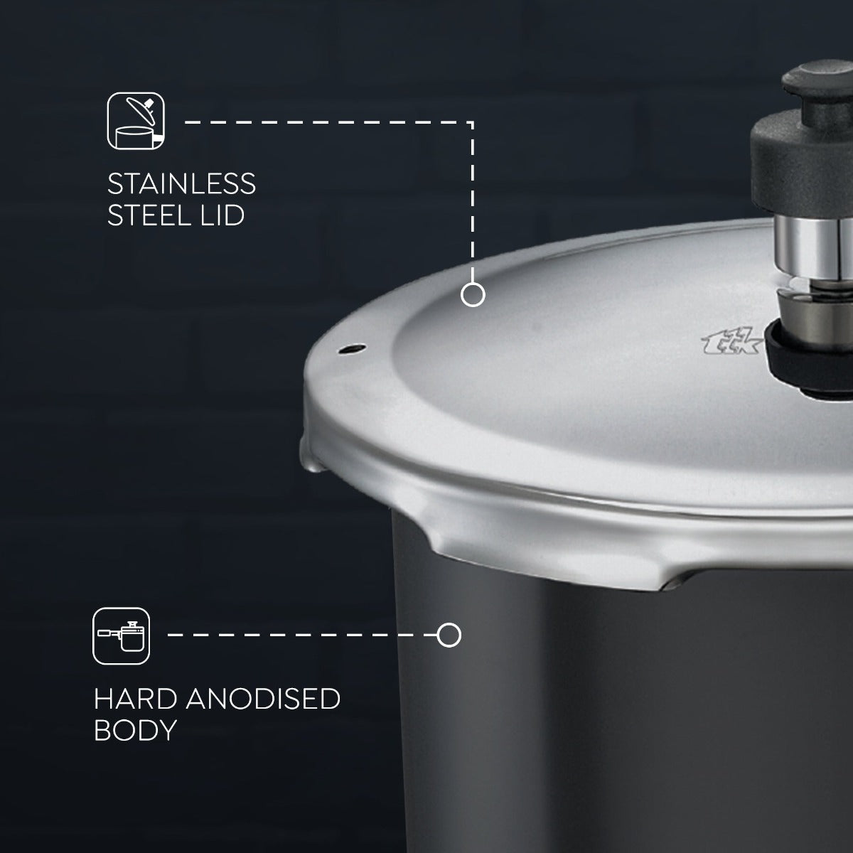 Judge Vista Hard Anodised Outer Lid 3L Pressure Cooker by Prestige | Induction Friendly