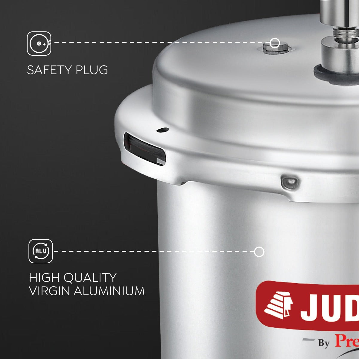 Judge Deluxe Outer Lid 3L Aluminum Pressure Cooker by Prestige | Induction Friendly