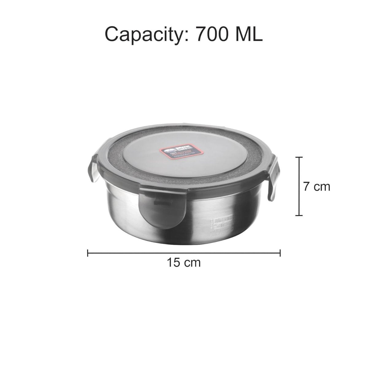 Joyo MaxSafe - India's First 100% Microwave Safe Stainless Steel Leakproof Food Storage Container - 700ML, Round - 1503