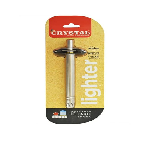 Crystal Stainless-Steel Gas Lighter with 1 Year Warranty