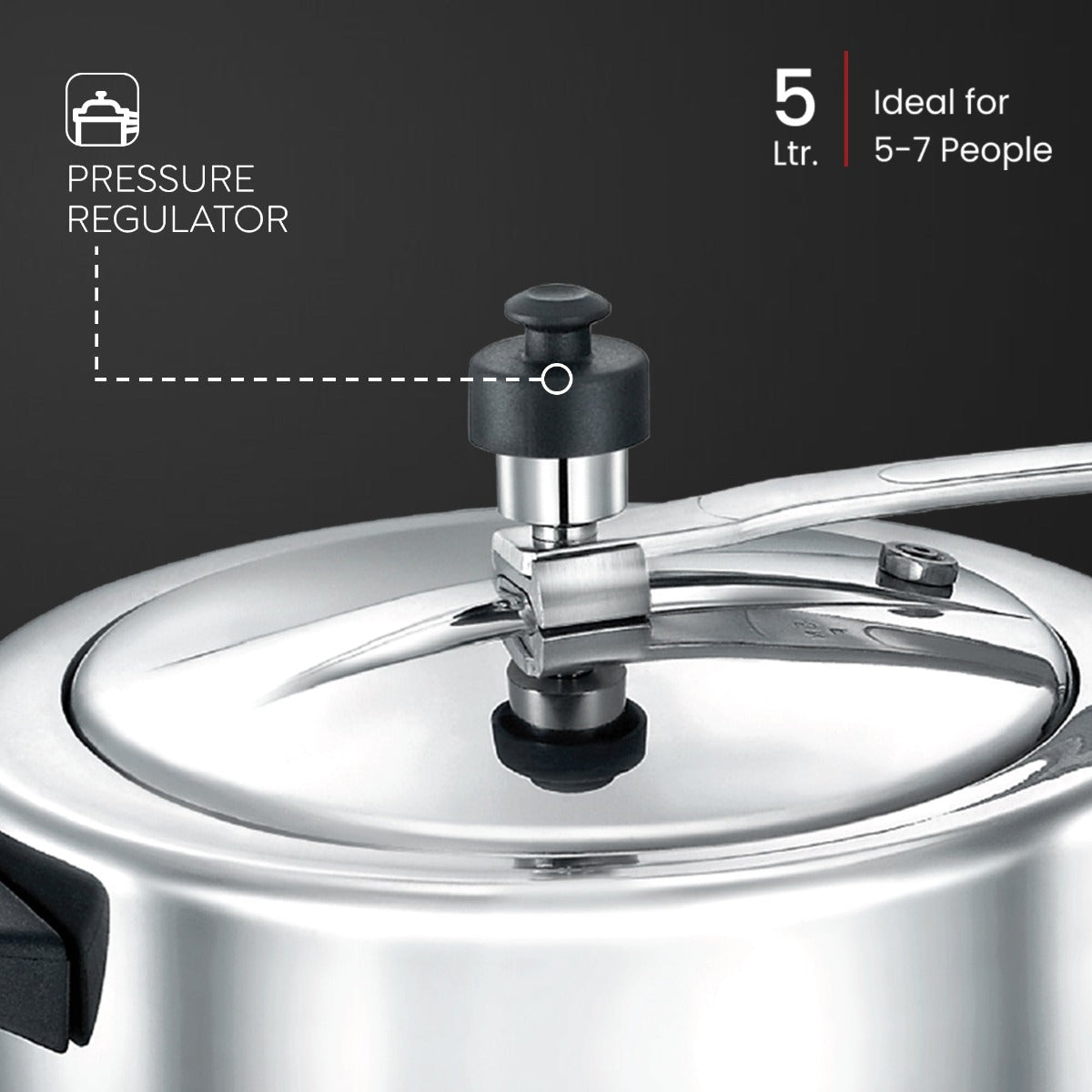 Judge Basics Inner Lid 5L Aluminum Pressure Cooker by Prestige