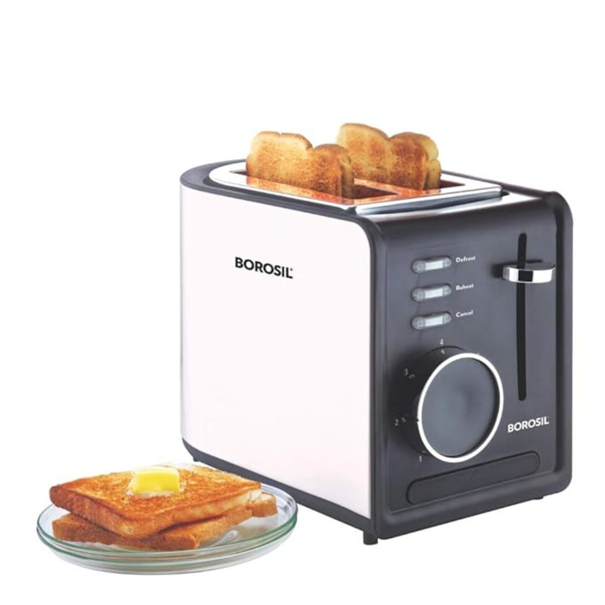 Borosil SS Krispy Pop-Up Toaster 850 W