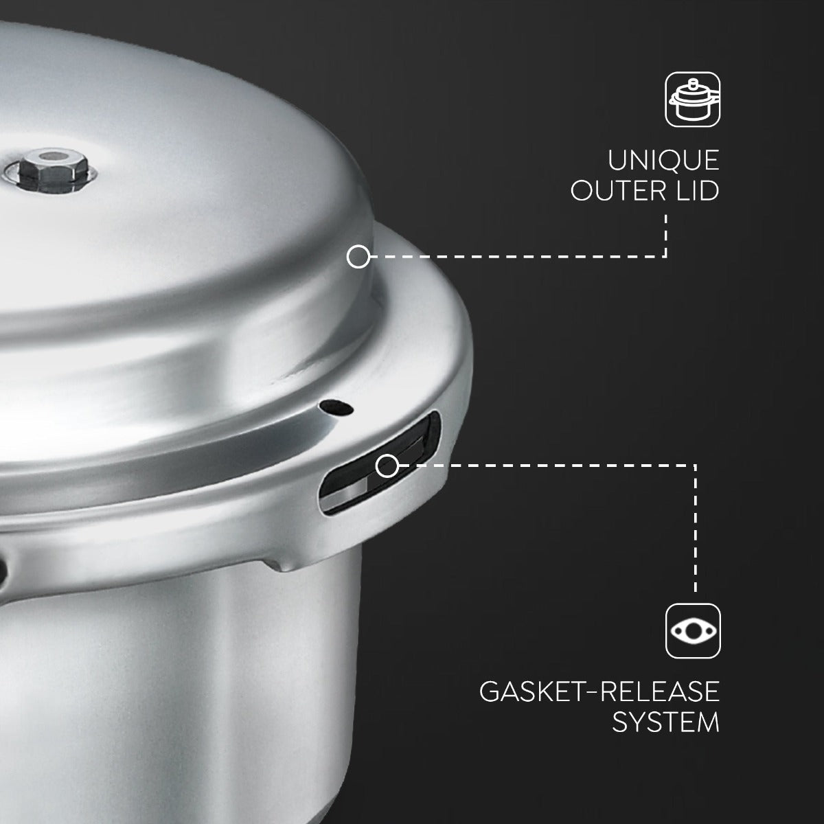 Judge Deluxe Outer Lid 2L Aluminum Pressure Cooker by Prestige | Induction Friendly