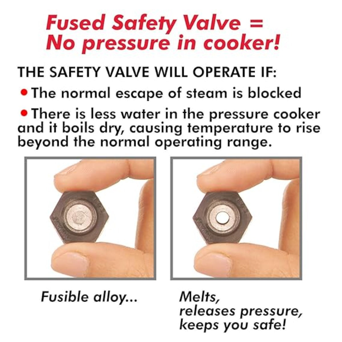 Hawkins Safety Valve for Cooker Size 1.5L to 14L (SV)