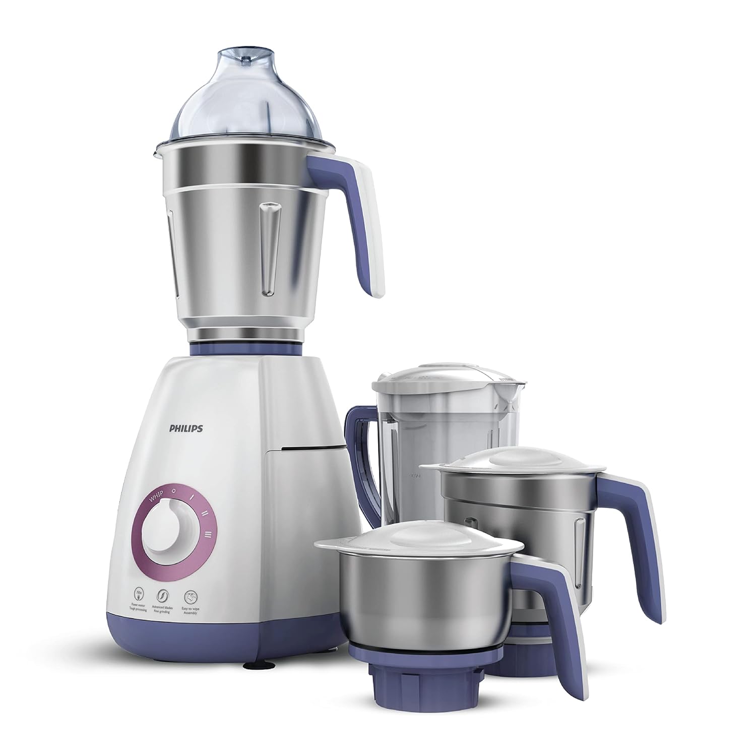 Philips Viva Collection HL7701/00 Mixer Grinder, 750 Watts, 4 Jars