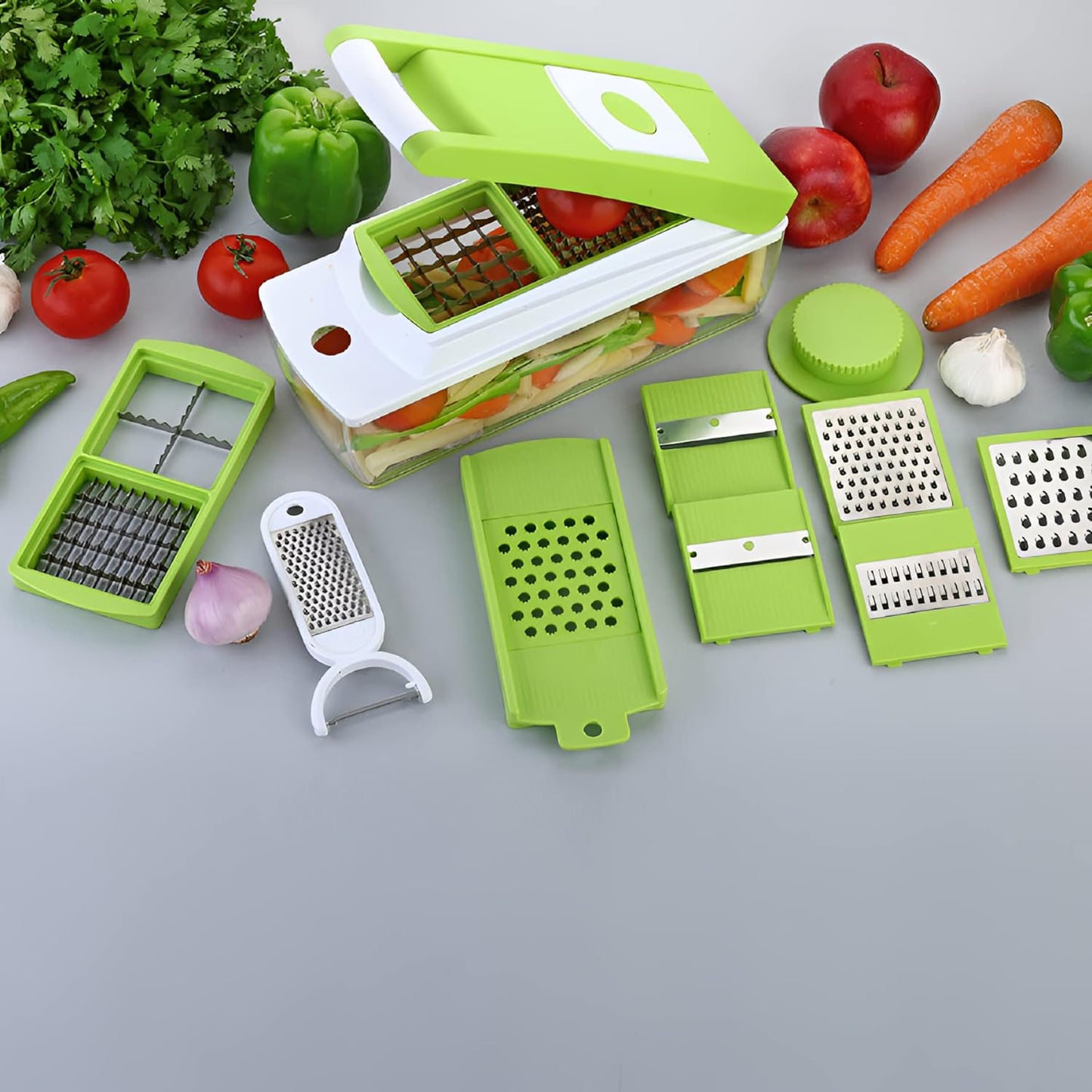 Ganesh Plastic Fruit & Vegetable Chopper Slicer Dicer Grater 14 in 1