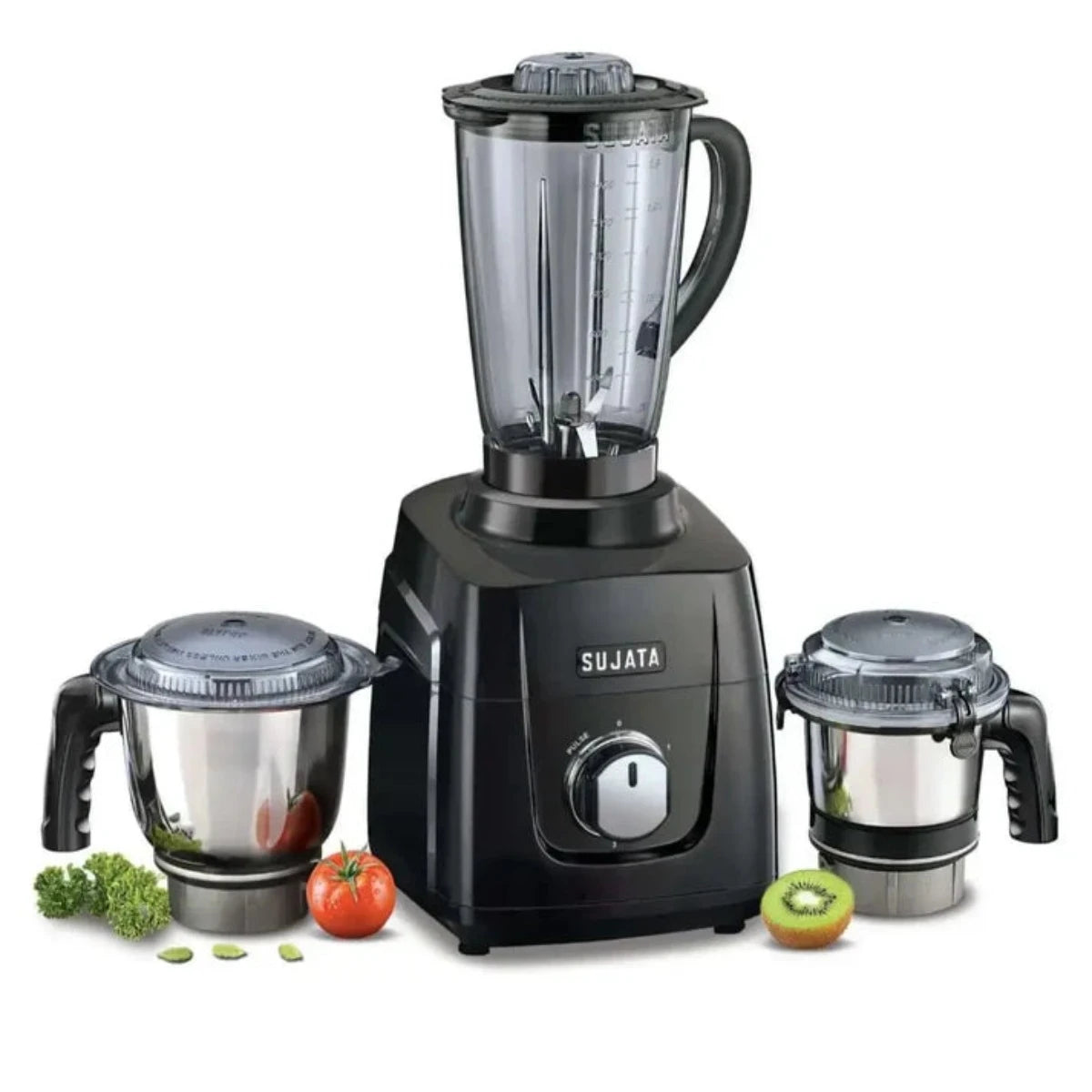 Sujata MG01 Mixer Grinder, 1000W, 3 Jars (Black)