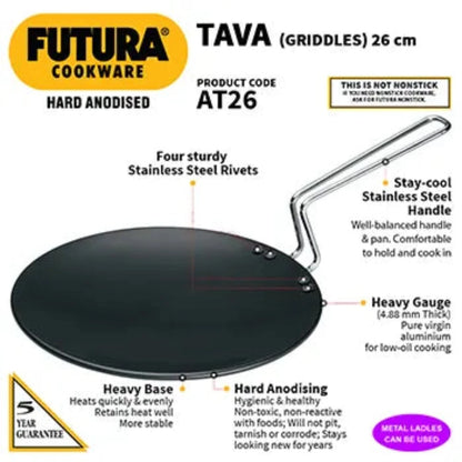 Futura Hard Anodised Tava/Tawa (Griddles) by Hawkins AT26