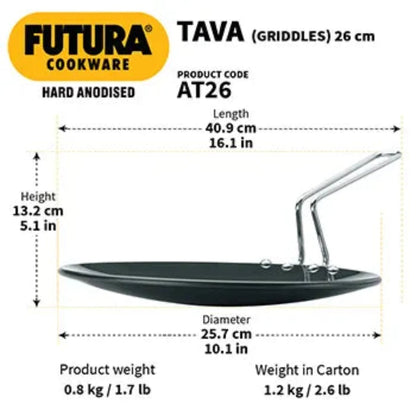 Futura Hard Anodised Tava/Tawa (Griddles) by Hawkins AT26