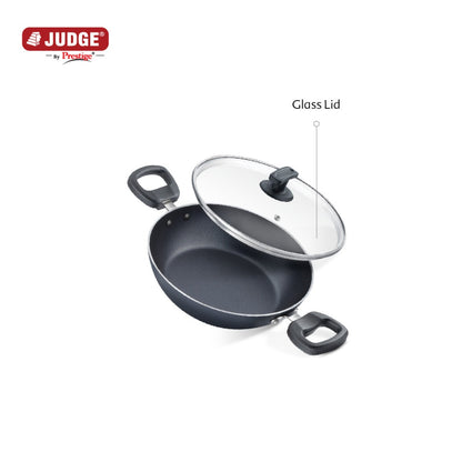 Judge Non Stick Kadhai with Glass Lid (20 cm) by Prestige