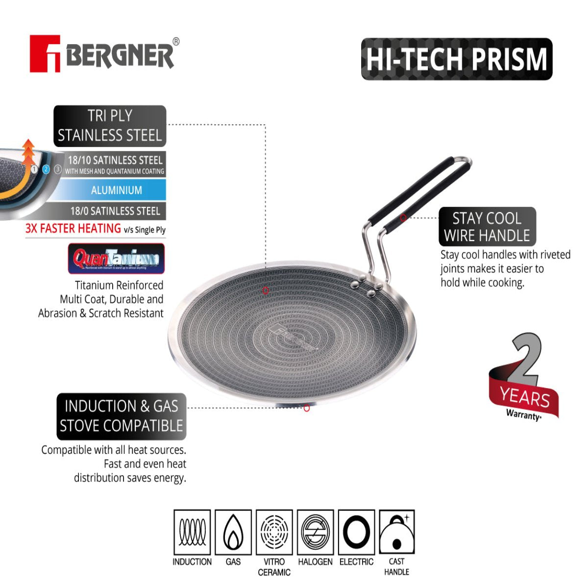 Bergner Hi-Tech Giro Concave Roti Tawa/Tava