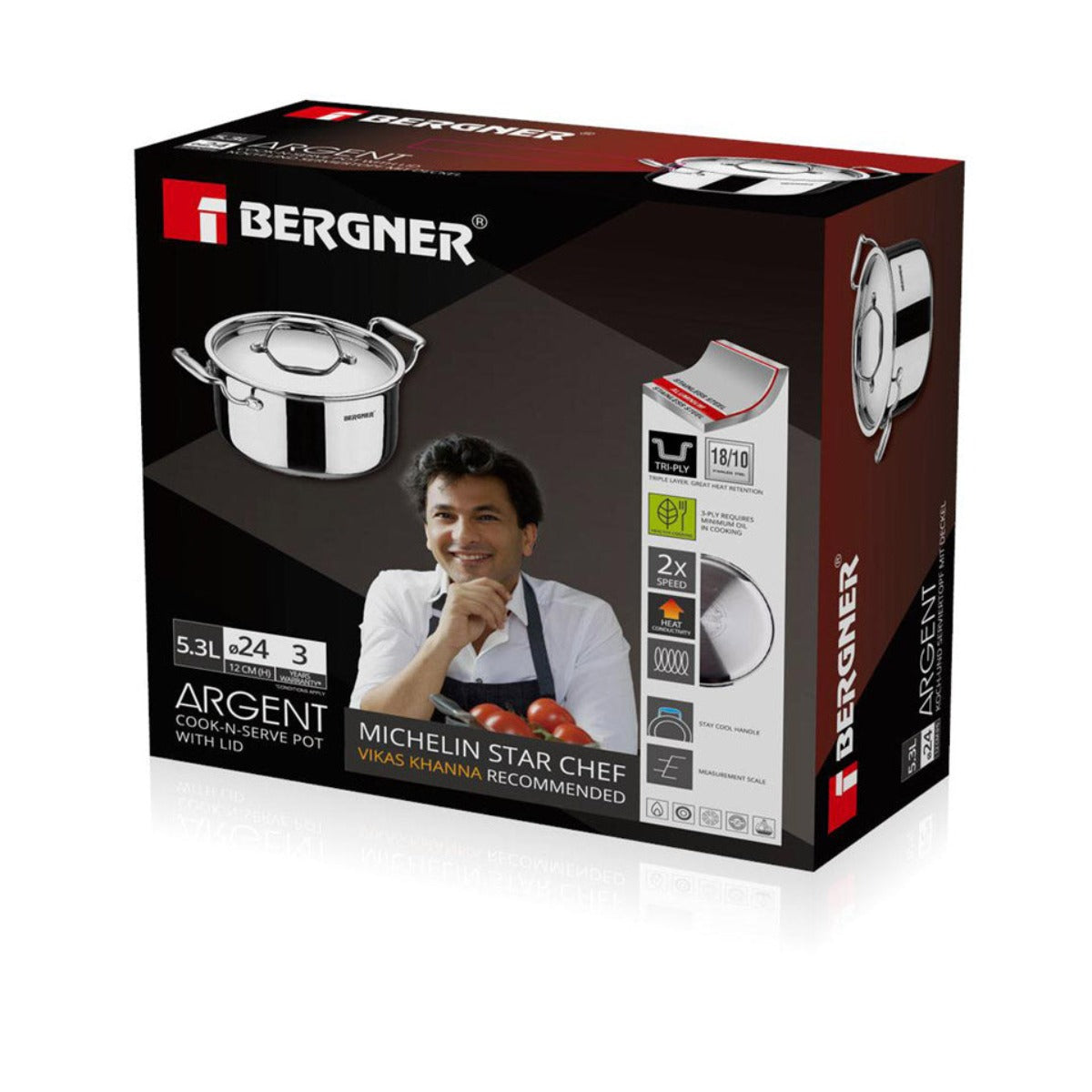 Bergner Argent Tri-Ply Casserole