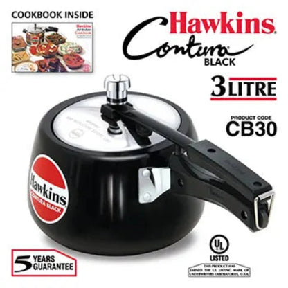 Hawkins Contura Black Hard Anodised Pressure Cooker