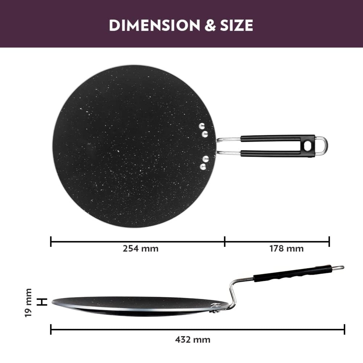 Borosil Granito Nonstick Concave Tawa