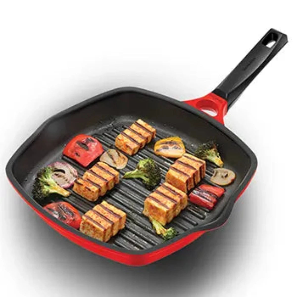 Hawkins Die Cast Nonstick Grill Pan | Red & Black