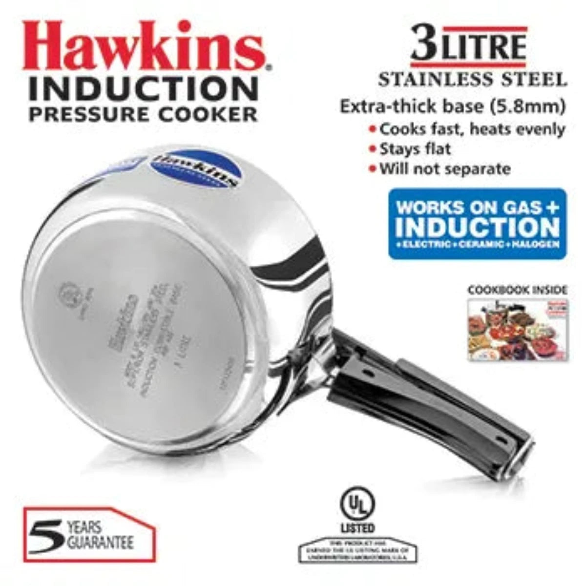 Hawkins Stainless Steel Pressure Cooker | Induction Compatible