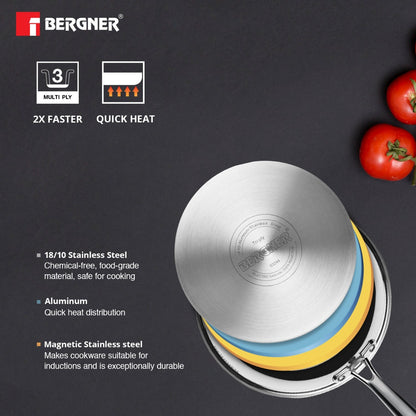 Bergner Argent Triply Stainless Steel