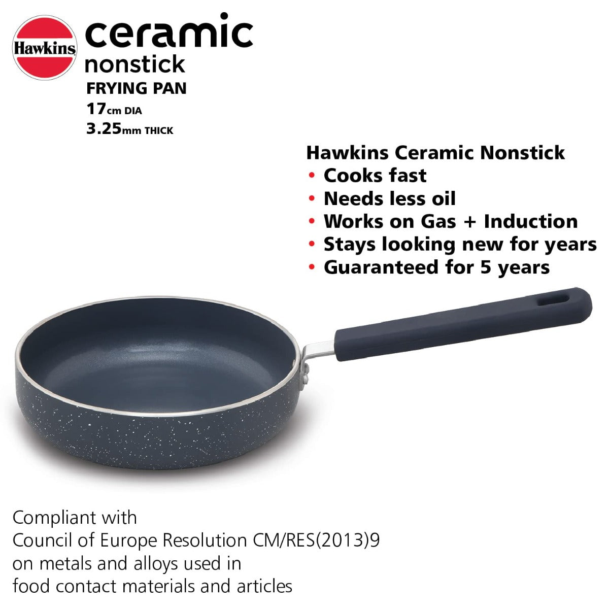 Hawkins Ceramic Induction Compatible Nonstick Frying Pan