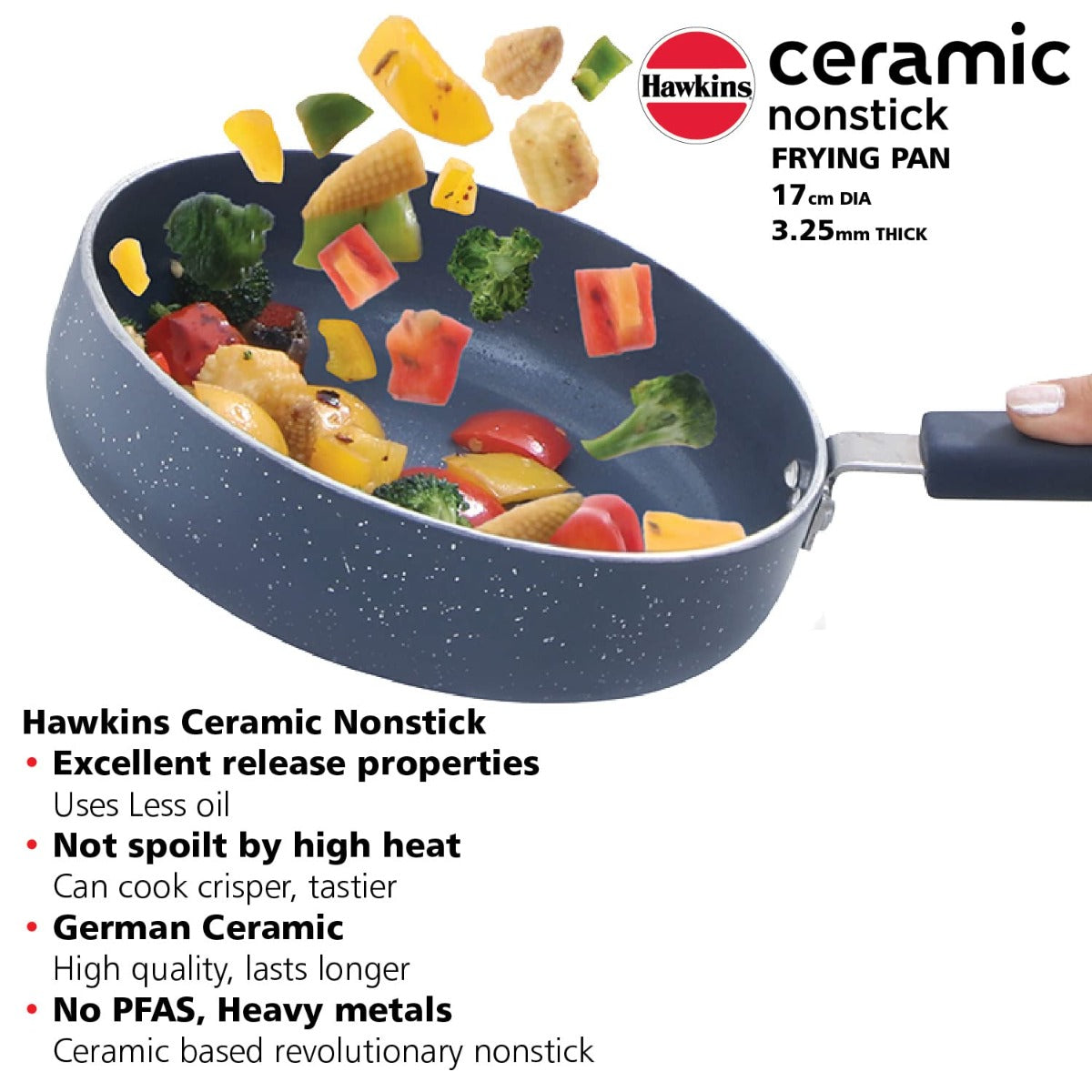 Hawkins Ceramic Induction Compatible Nonstick Frying Pan