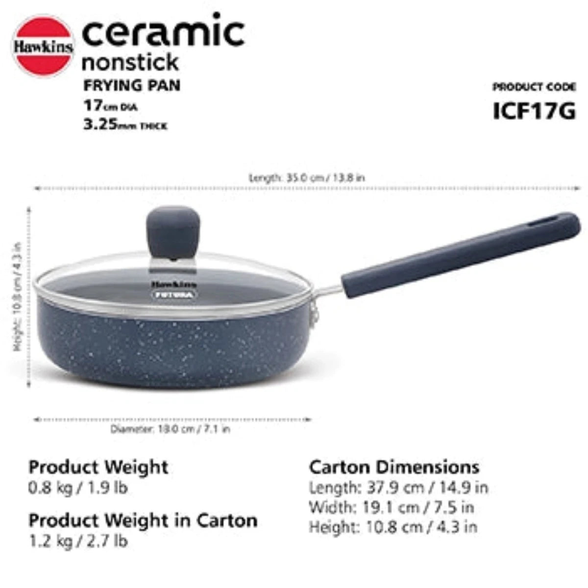 Hawkins Ceramic Induction Compatible Nonstick Frying Pan