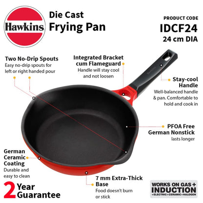 Hawkins Die Cast Non-Stick Frying Pan/Skillet | Induction Compatible