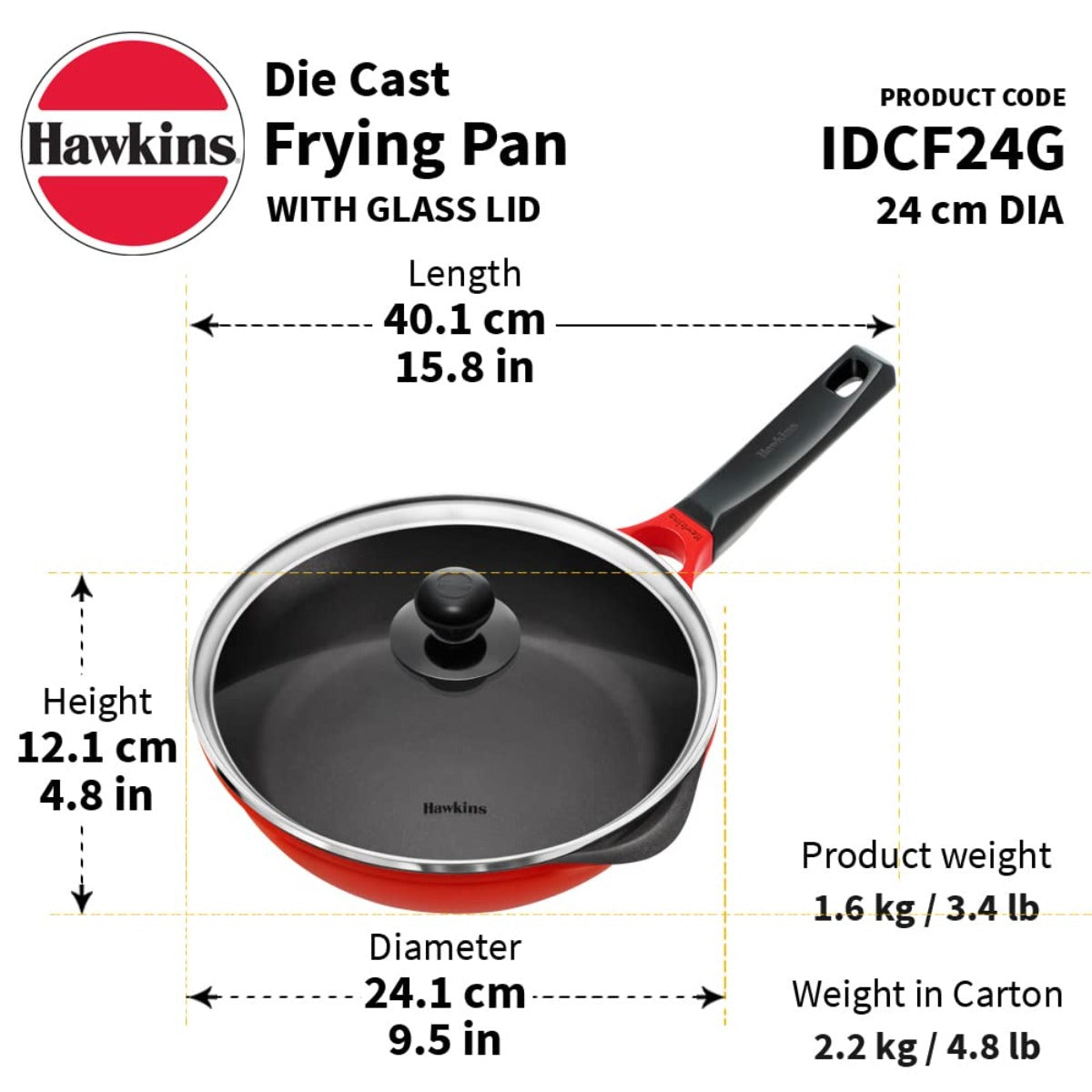 Hawkins Die Cast Non-Stick Frying Pan/Skillet | Induction Compatible