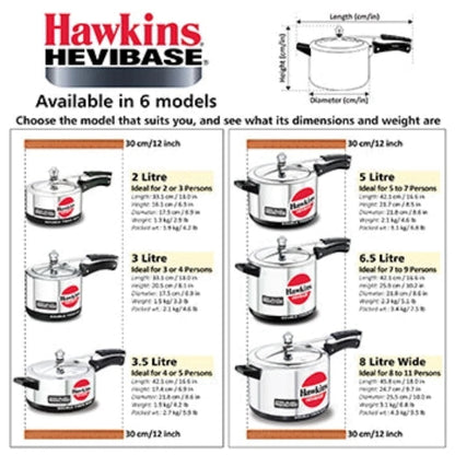 Hawkins Hevibase Aluminium Pressure Cooker | Induction Compatible