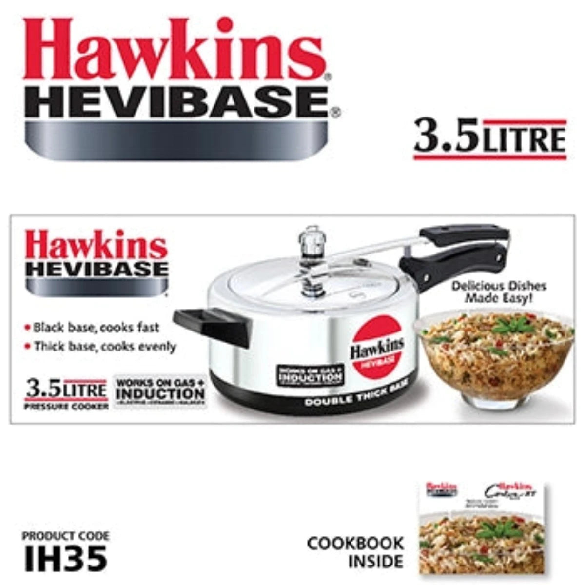 Hawkins Hevibase Aluminium Pressure Cooker | Induction Compatible