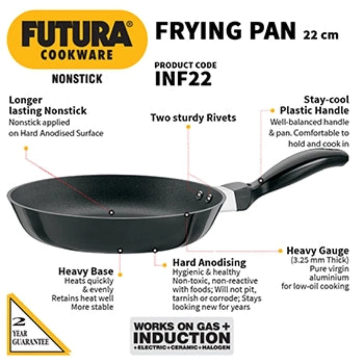 Futura Nonstick Induction Friendly Frying Pan By Hawkins