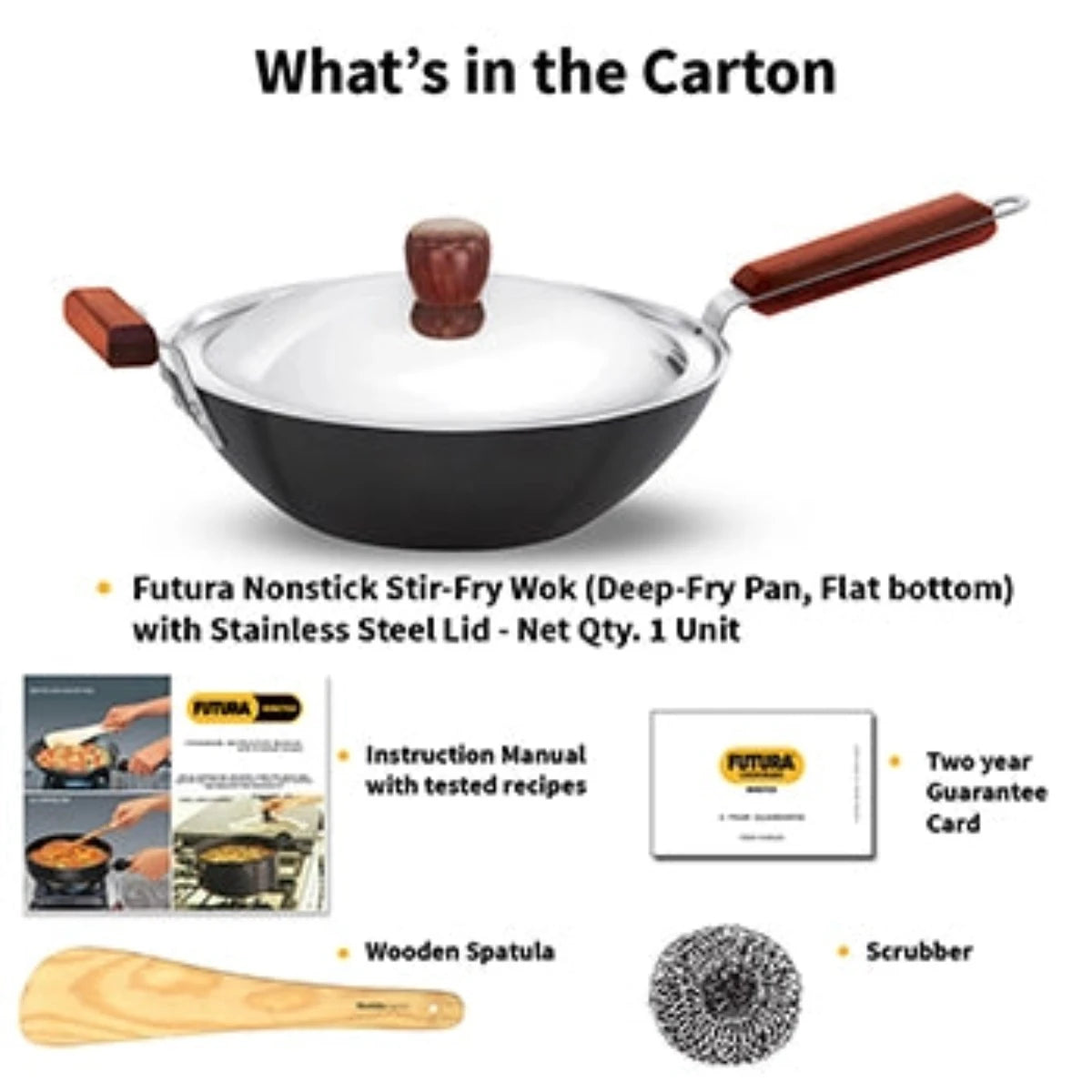 Futura Nonstick 3 L Induction Friendly Stir-Fry Wok By Hawkins