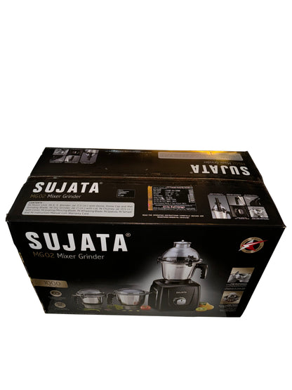 Sujata MG-02 1000W Mixer Grinder (3 Jars, Black)