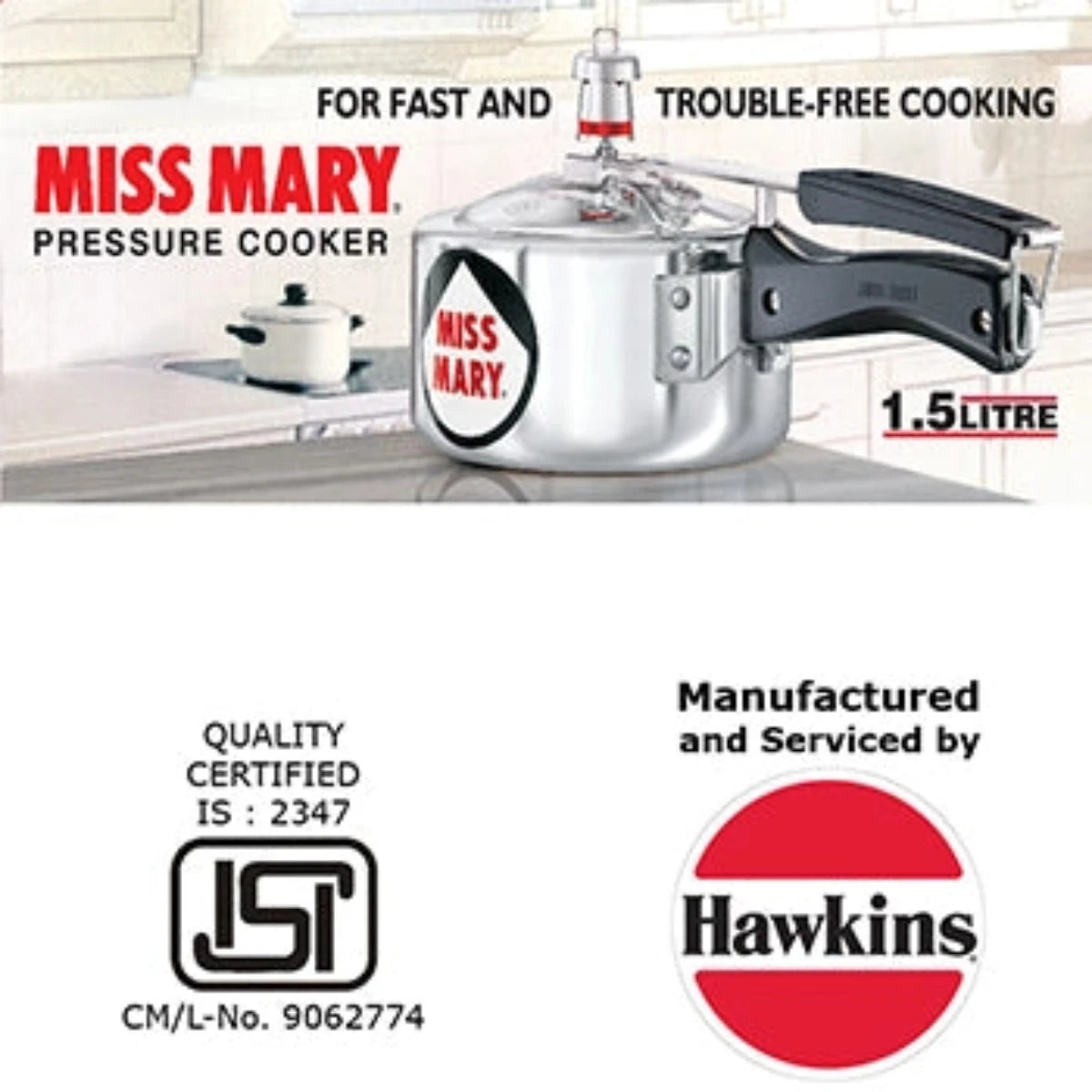 Hawkins Miss Mary Aluminium Pressure Cooker