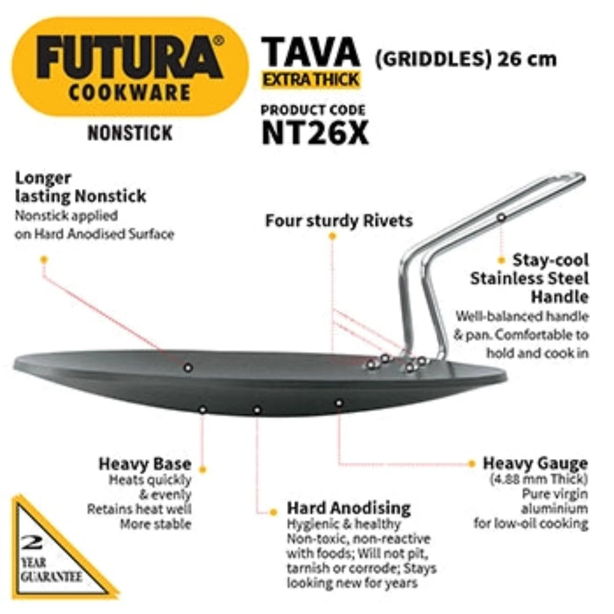 Futura Nonstick Tawa (Griddles) By Hawkins