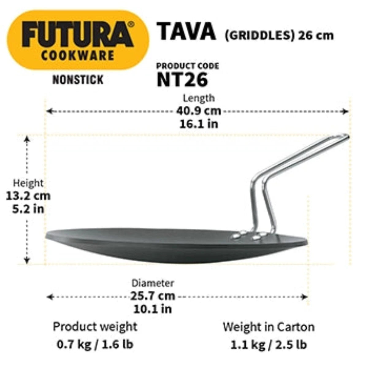 Futura Nonstick Tawa (Griddles) By Hawkins