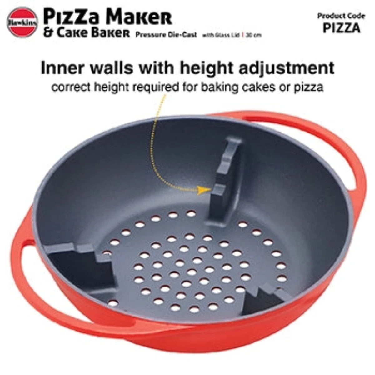 Hawkins Pizza Maker & Cake Baker with Glass Lid