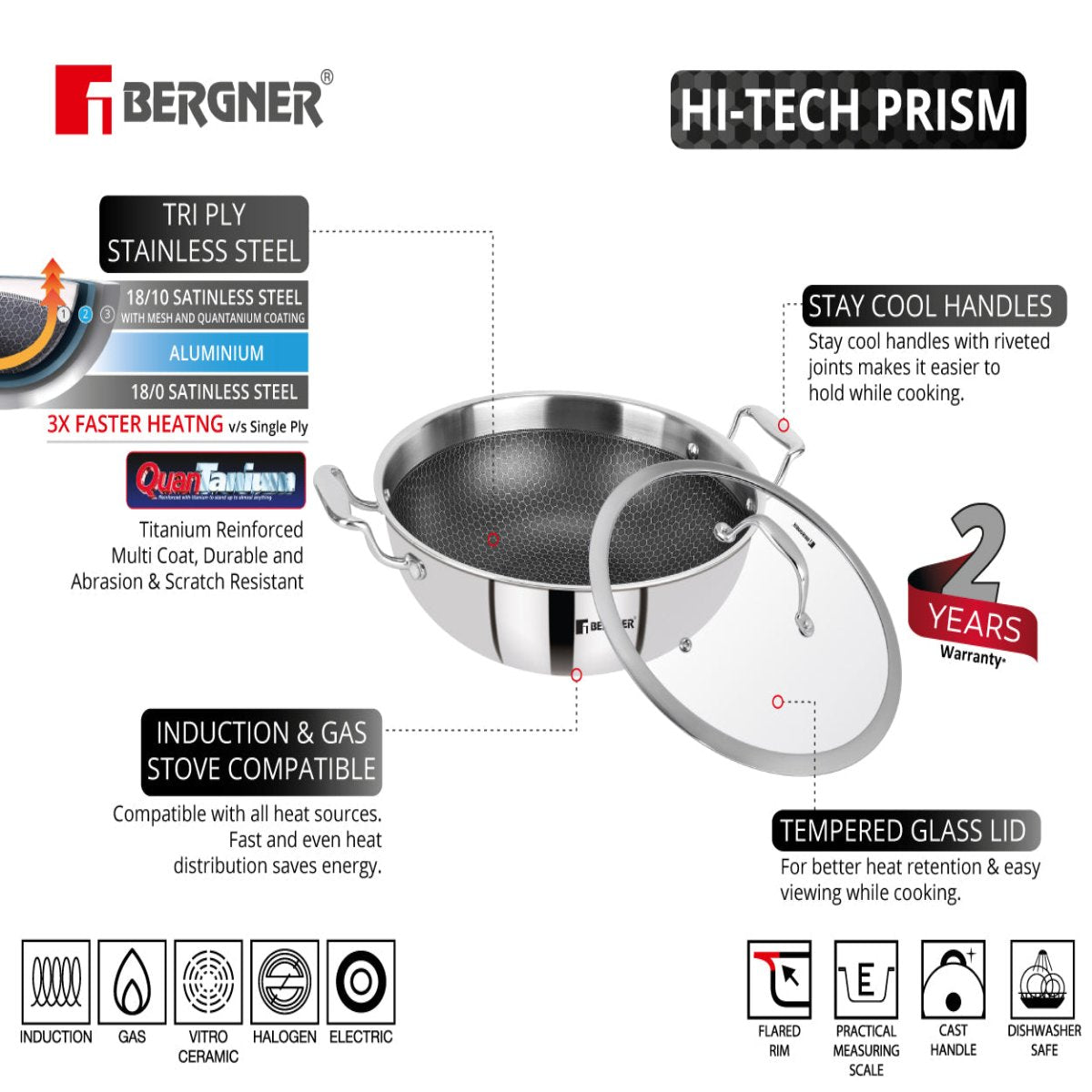 Bergner Hi-Tech Giro Wok/Kadhai