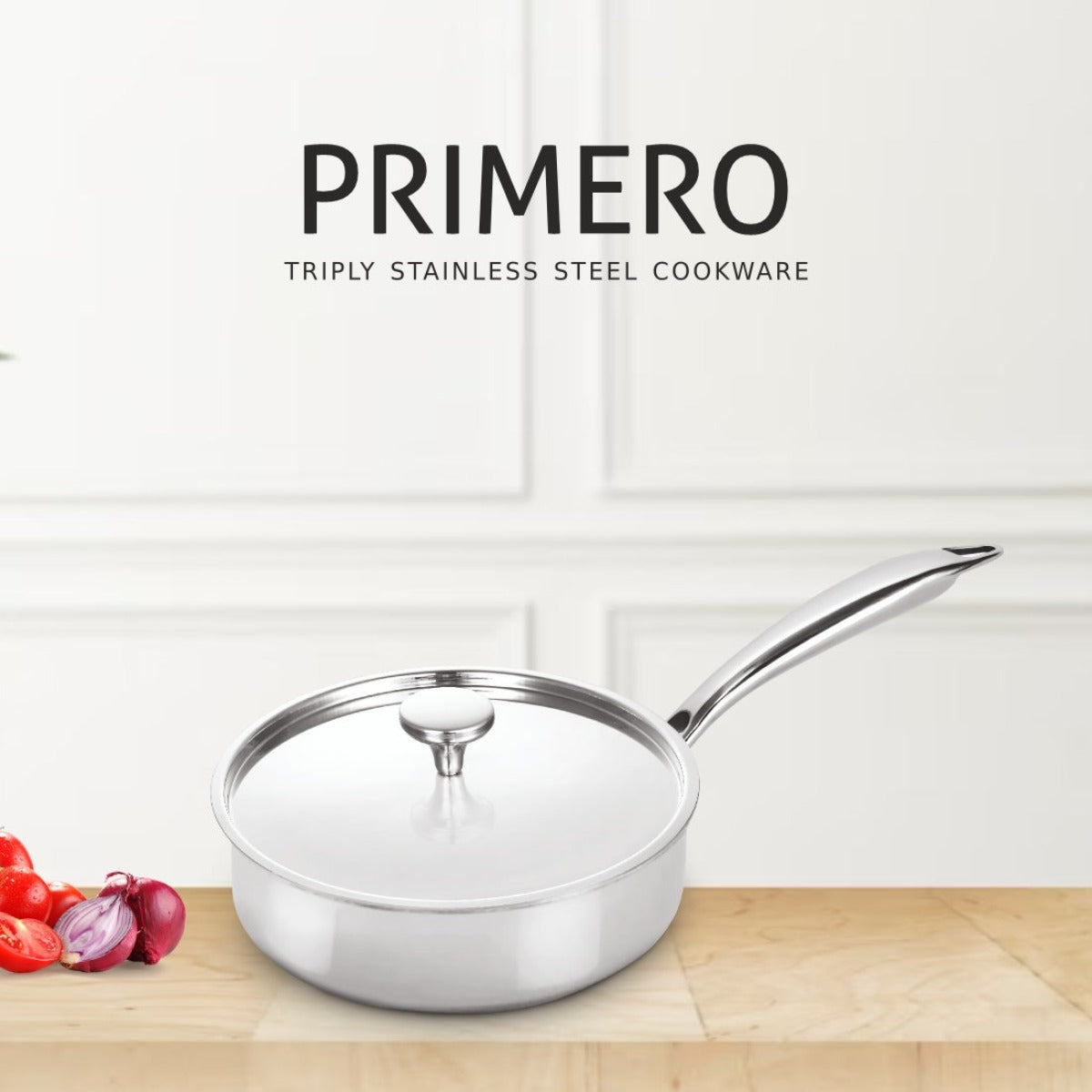 Alda Primero Tri-ply Stainless Steel Sauté Pan 24cm (2.5 Ltr)